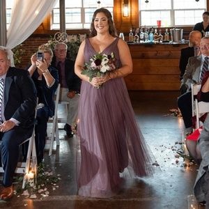 Dusty Purple Tulle Bridesmaid Dress